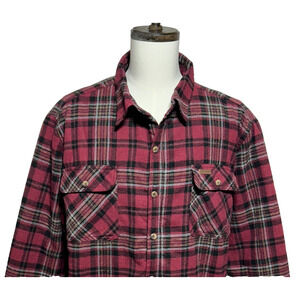 Smiths Workwear Jacket Mens XL Red Black Flannel Plaid Sherpa Lined Shacket NWT